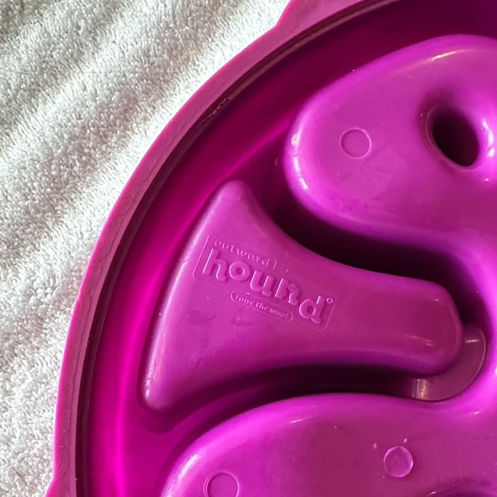Outward Hound Orange and Purple Spiral Feeder Bowl
